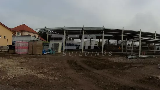 Skladovacia hala s administratívnou časťou PAP-PEX 60m - Progres výstavby