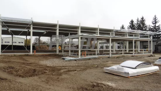 Skladovacia hala s administratívnou časťou PAP-PEX 60m - Progres výstavby