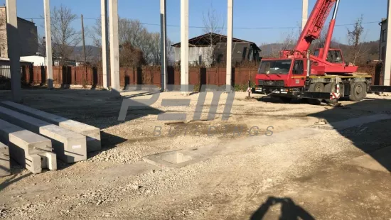 BOSP Bardejov - Montáž prefa stĺpov