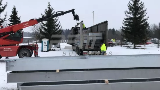 Zimný štadión Svidník - Dodanie oceľovej konštrukcie na stavbu